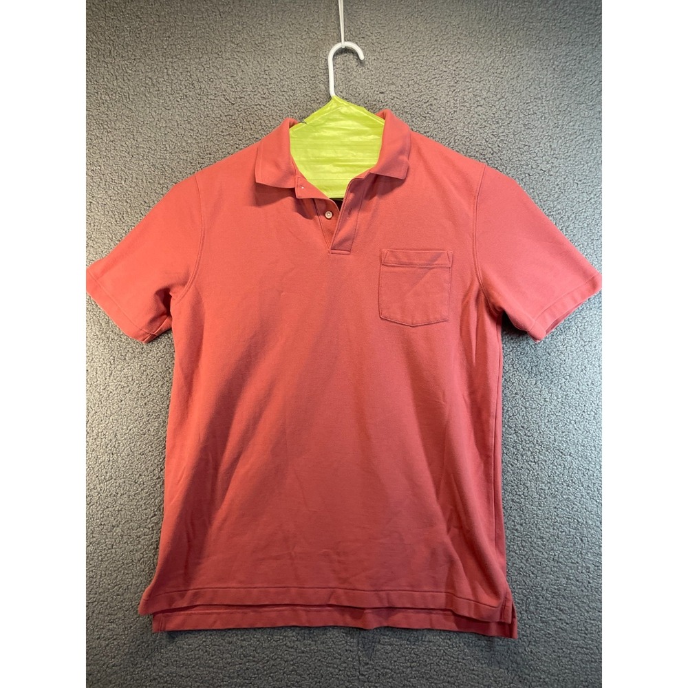 Vintage  LL‎ Bean Button Polo Shirt Salmon Red  Large  Tall